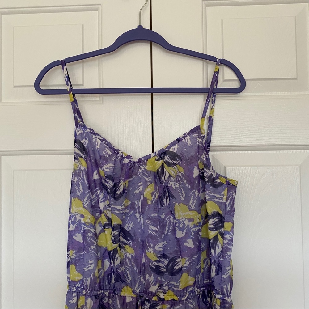 Loft floral purple maxi dress - size M - Picture 3 of 4